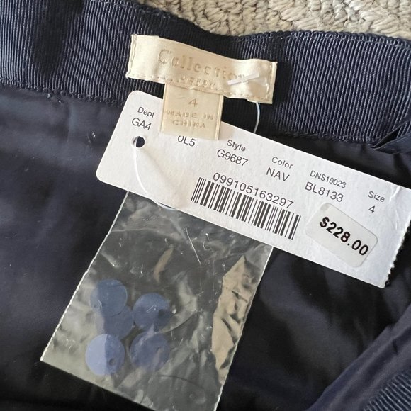 💙 NWT J Crew Collection Sequin Midi Skirt with Tie Belt Royal Navy Blue💙 - Picture 6 of 9